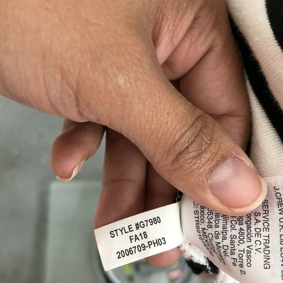 J.Crew Striped Midi Dress Long Sleeve Black Ivory - Picture 8 of 8